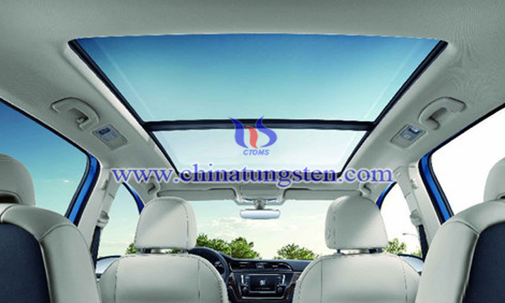 cesium tungsten oxide particles applied for heat insulating window glass picture
