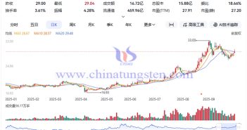 Stock Price of a Tungsten Enterprise in 2025