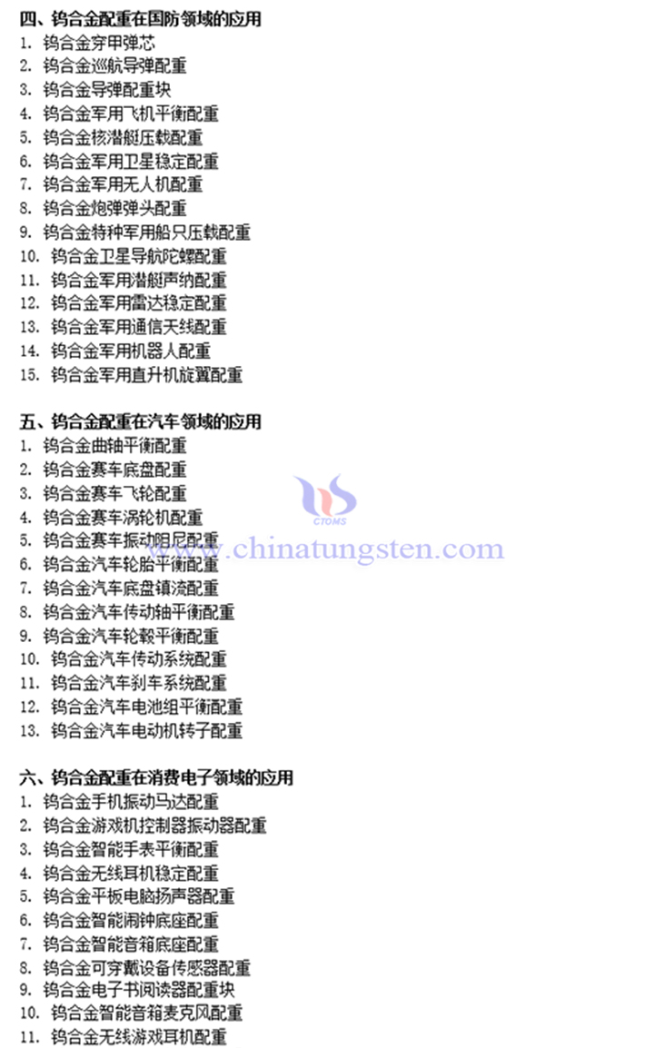 鎢合金配重的應用圖片